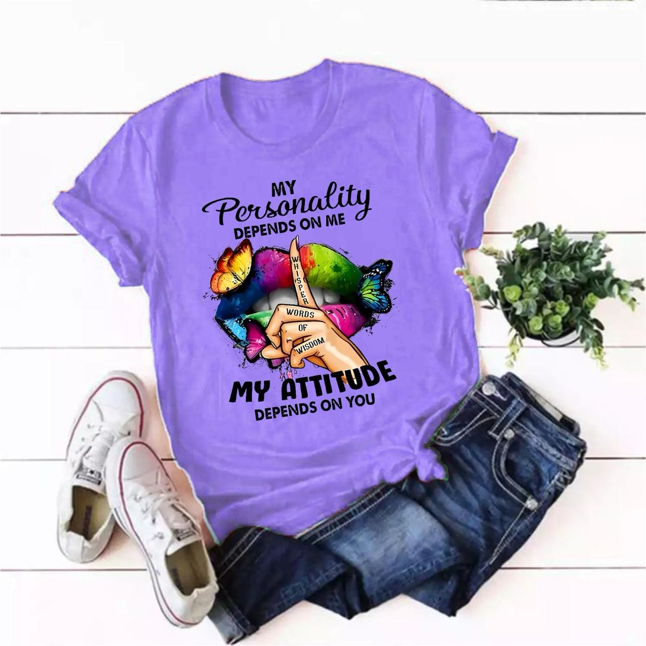 Lavender New Whisper My Attitude T-Shirt
