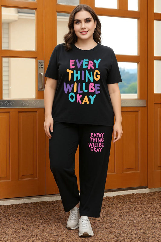 Black Everything Okay Cordset